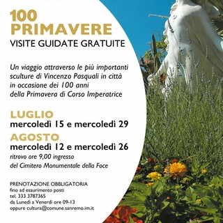 Sanremo, ultima visita guidata gratuita “100 Primavere” alla scoperta delle più importanti sculture di Vincenzo Pasquali