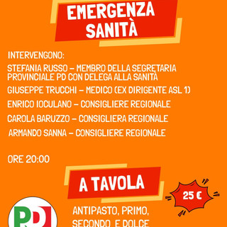 “Emergenza Sanità”, incontro pubblico del Partito Democratico.