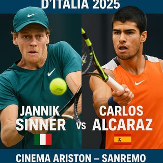 Sanremo, grande tennis al Cinema Ariston: in diretta la finale Sinner-Alcaraz degli Internazionali d’Italia
