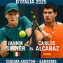 Sanremo, grande tennis al Cinema Ariston: in diretta la finale Sinner-Alcaraz degli Internazionali d’Italia