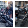 Ventimiglia, moto sbanda e fa filotto di scooter parcheggiati (Foto)