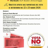 Referendum sulla giustizia: incontro pubblico ad Arma di Taggia sulle ragioni del “No” Referendum sulla giustizia: incontro pubblico ad Arma di Taggia sulle ragioni del “No”